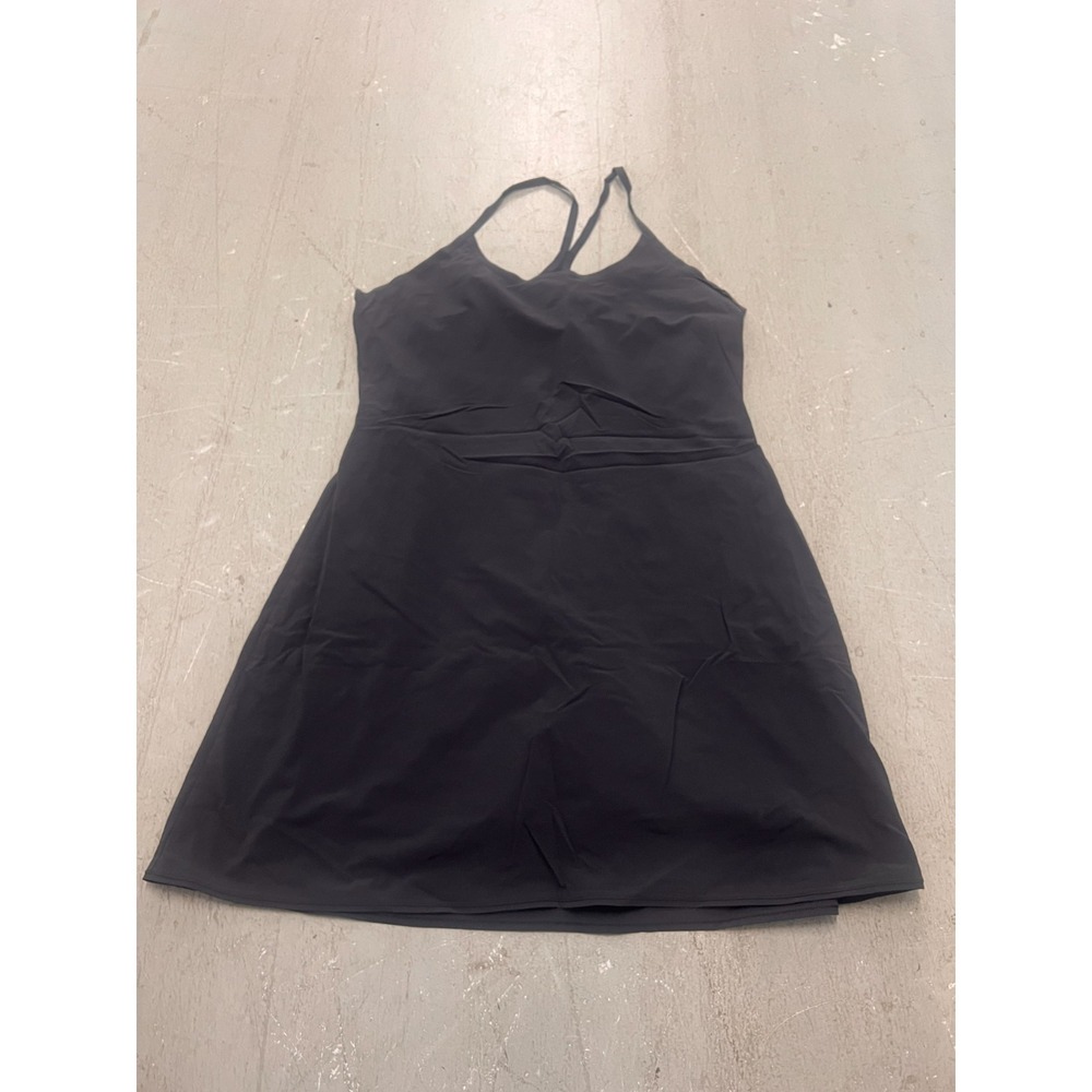 Outdoor Voices The Exercise Dress Women XL Black Woven Built-In Shorts Racerback